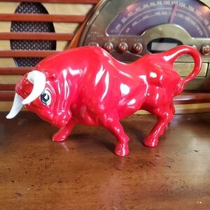 Vintage Red Bull Figurine